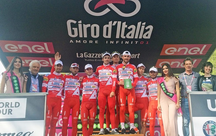 Anche nella penultima tappa del Giro, vinto da Froome, Androni protagonista
