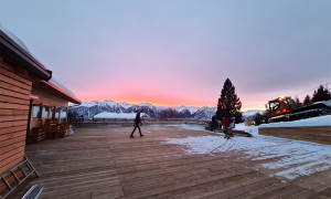 domobianca terrazzo tramonto gatto nevi